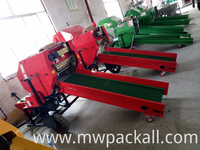 Self-powered small hay baler